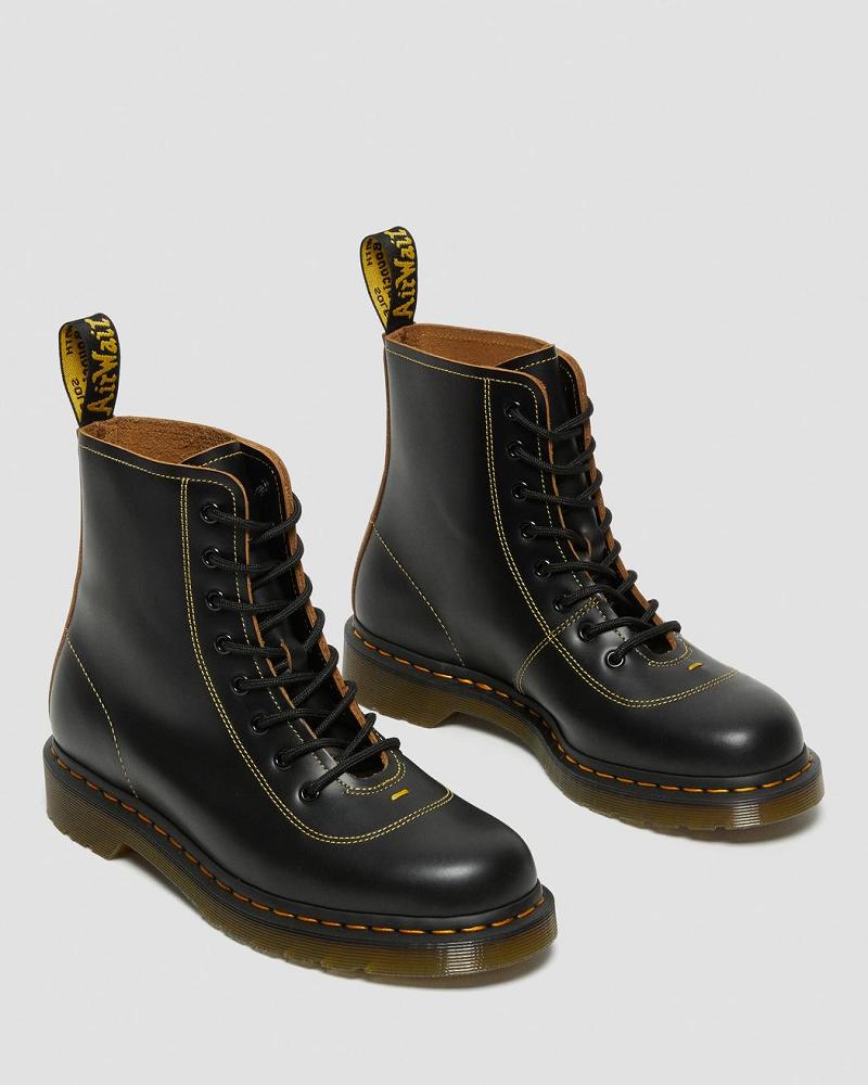 Dr Martens Pharamond Vintage Smooth Læder Ankelstøvler Herre Sort | DK 445PJJ